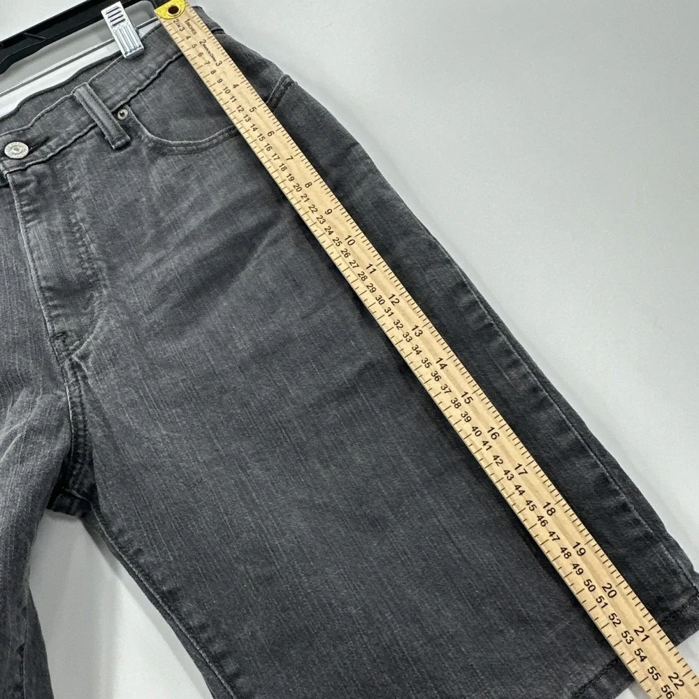 Levi's 569 Shorts Jorts Mens 30x11 Black Gray Denim Loose Relaxed Fit Dark Fade